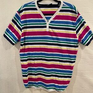Jantzen Multicolor Striped V-Neck Top